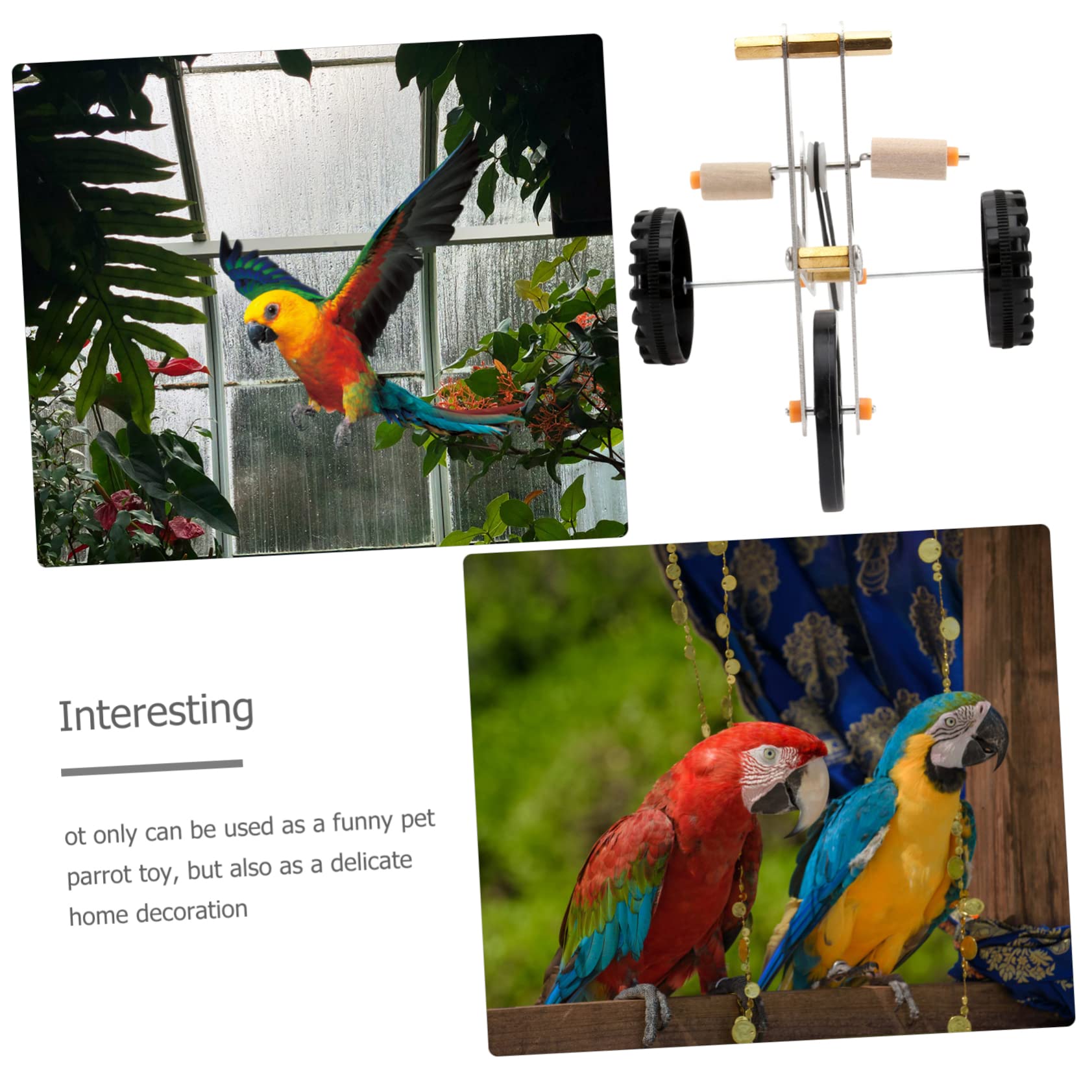 Beavorty 3piezas Juguete De Entrenamiento para Pájaros Bicicleta para Periquitos y Agapornis Prácticos para Aves Juguete Entretenido para