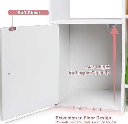 Miniatura 8 de Xilingol Organizador de Almacenamiento de Juguetes para Niños, Organizadores de Juguetes de 4 Niveles con 8 Contenedores de Almacenamiento