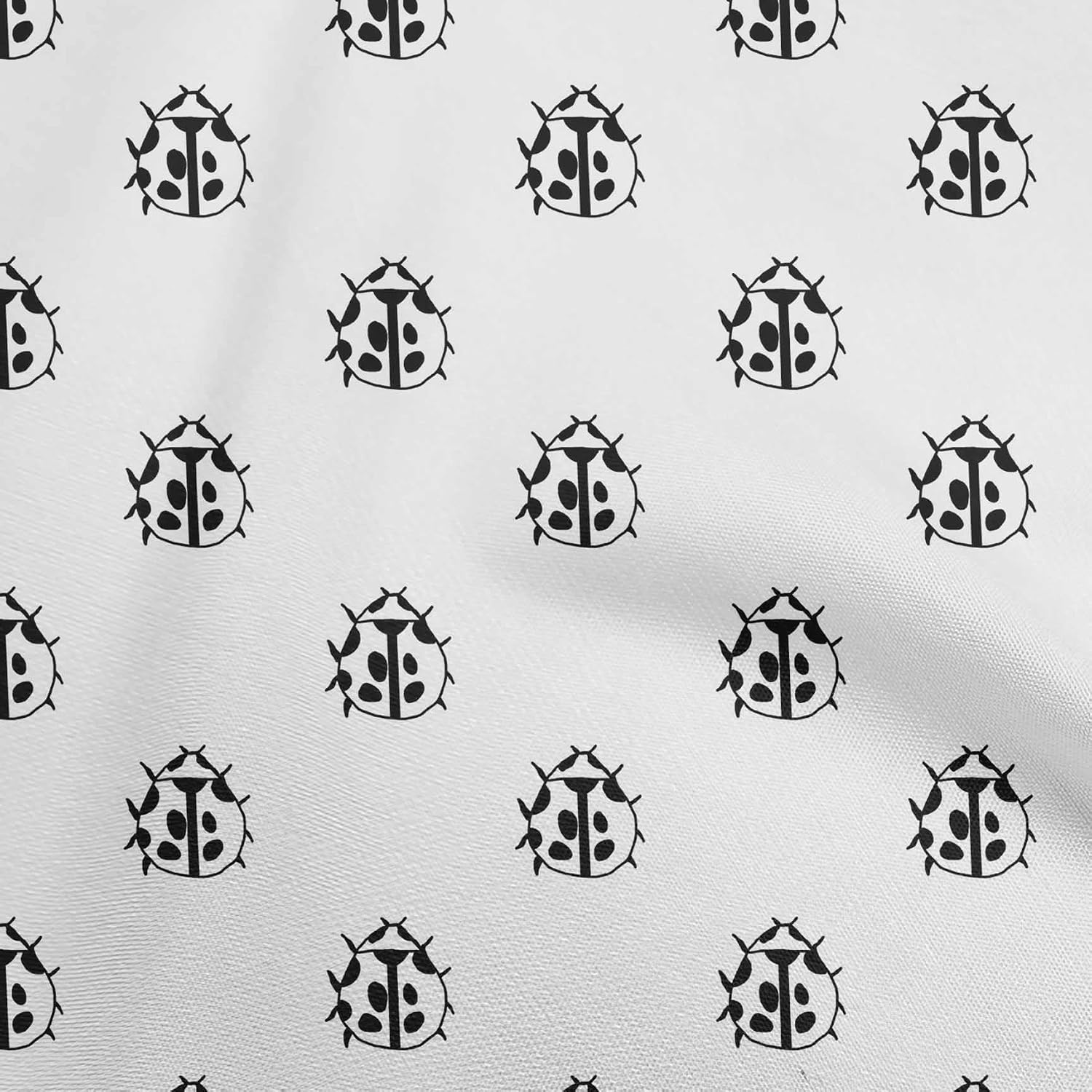 oneOone Cotton Cambric Blue Fabric Bird Ladybird Sewing Material Print Fabric by The Yard 42 Inch Wide