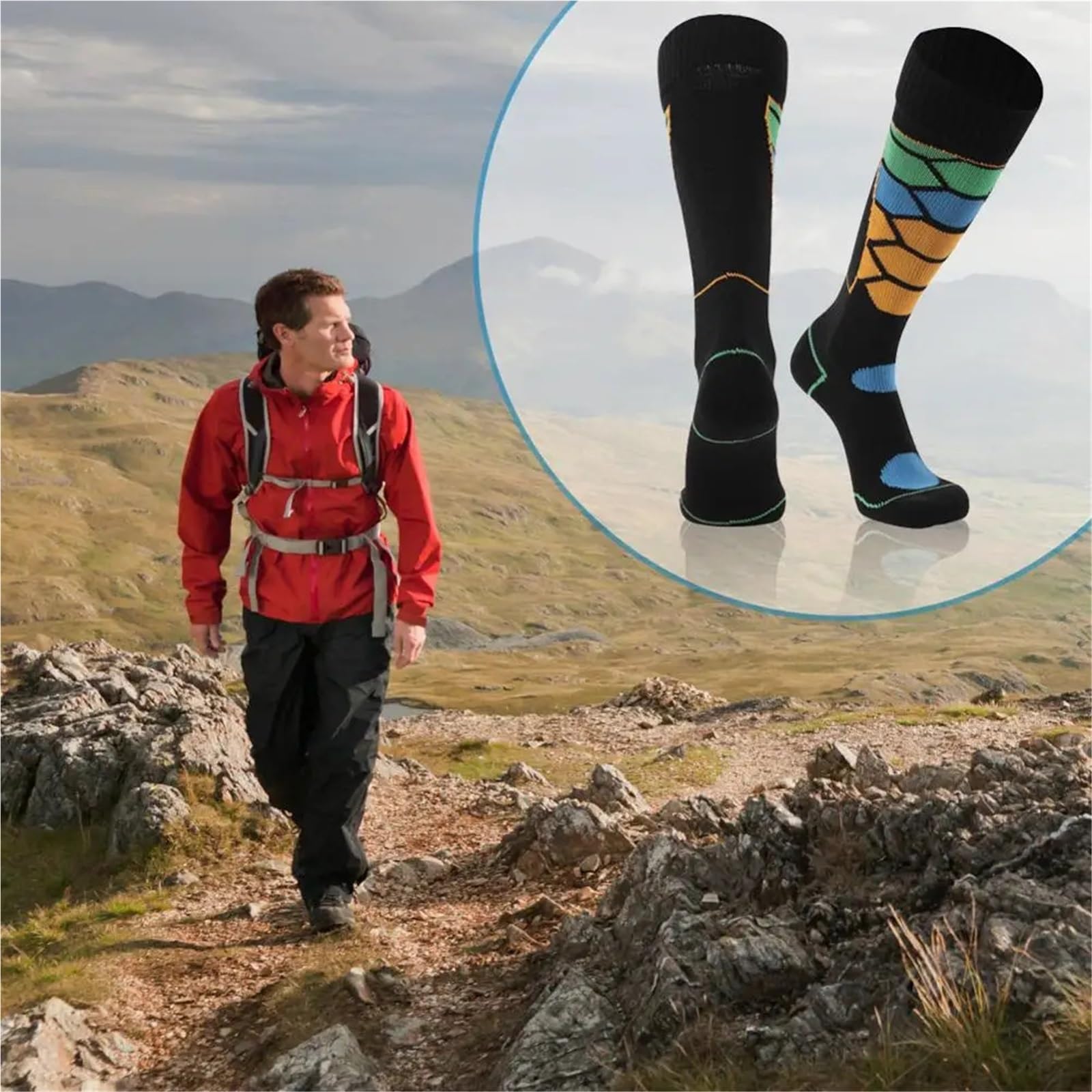 Wasserdichte Socken Kniehohe wasserdichte Socken gegen Kältewellen, Outdoor-Sport, Skifahren, Angeln, Jagen, Radfahren, Snowboarden, Thermosocken FüR Wie Laufen