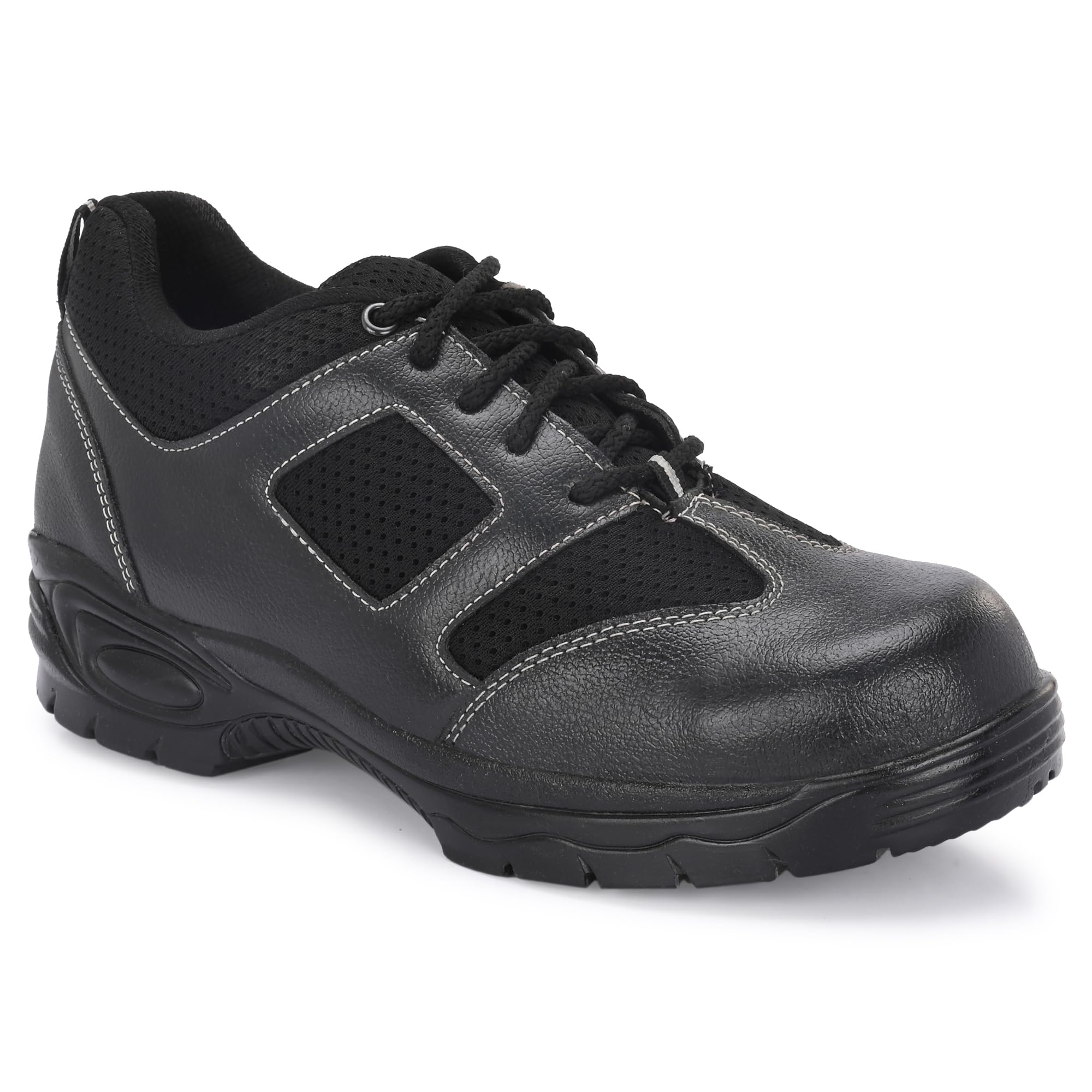 Kavacha knitted fabric and pure leather Steel Toe Safety Shoe, S138 Size:6-picture-13