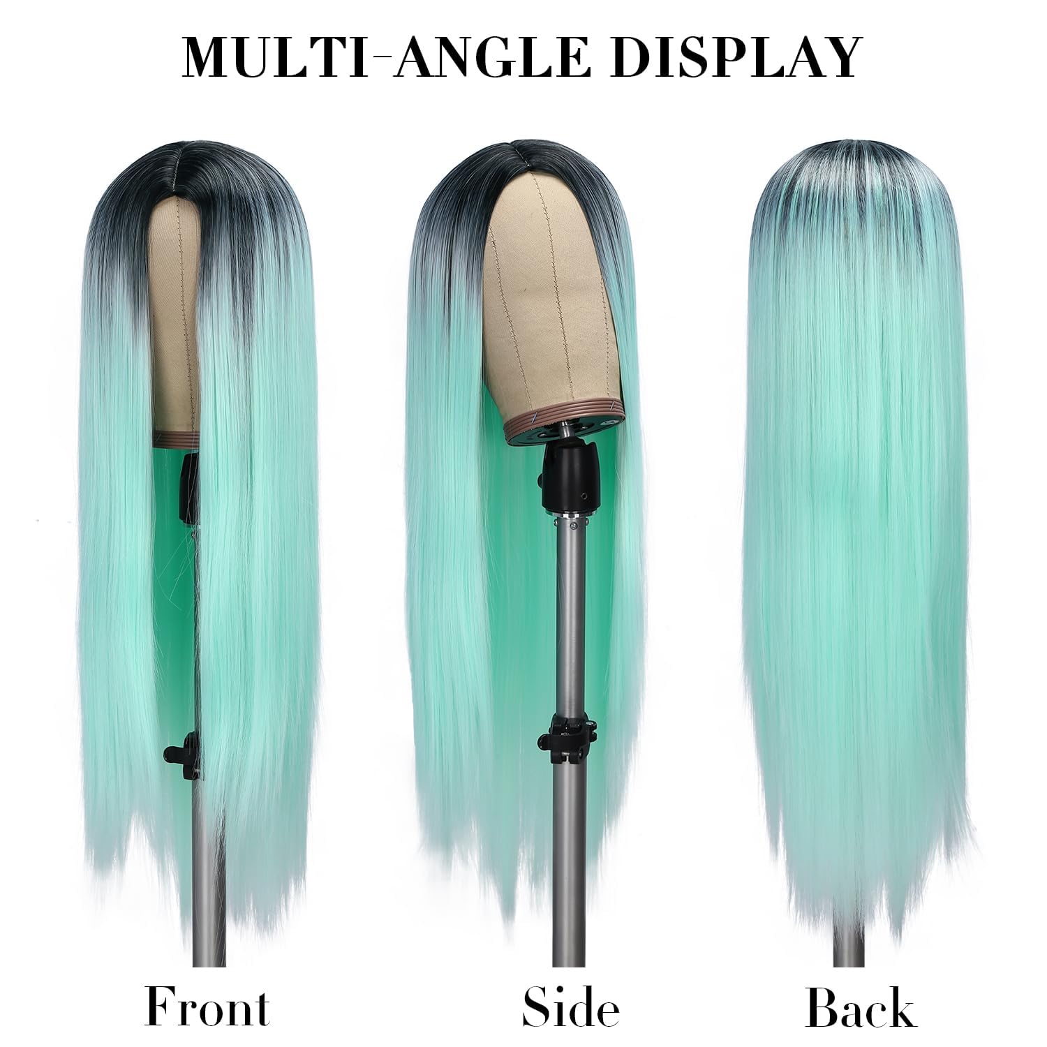Amazon.com: WIGER Long Straight Green Wigs for Women Ombre 