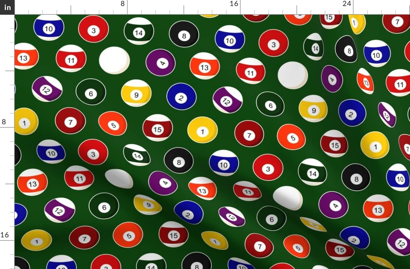 Spoonflower Fabric - Pool Balls Billiards Game Sports Printed on Organic Cotton Sateen Fabric by The Yard - Sewing Quilting Apparel Home Decor