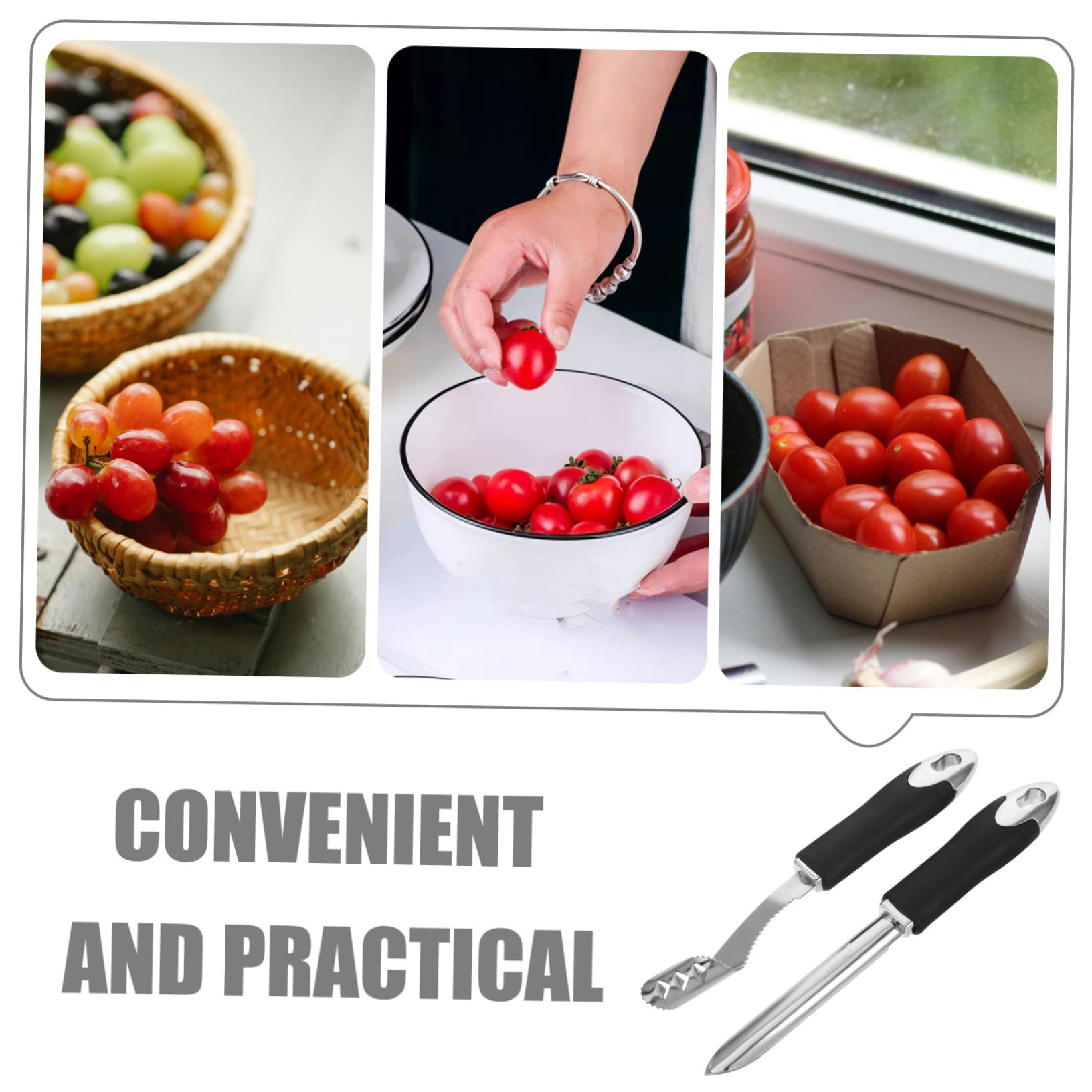 GALPADA Extractor De Núcleos Inoxidable Para Pimientos Y Verduras De Herramienta Descorazonadora Para Cocina Diseño Y Serrados Para Uso Rápido Y Práctico 2 Piezas X 4