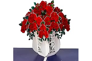 Ribbli Rose Anniversary Card - 3D Greeting Pop Up Card, Birthday Card, Flower Card