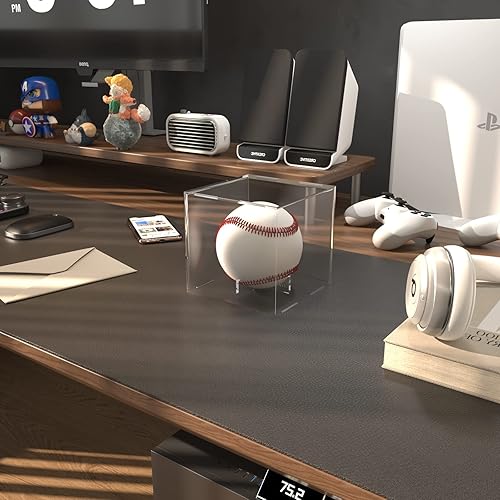 Miniatura 4 de Paquete de 2 vitrinas de béisbol de acrílico, soporte de béisbol con protección UV, estuche de exhibición oficial de autógrafos de béisbol, caja de