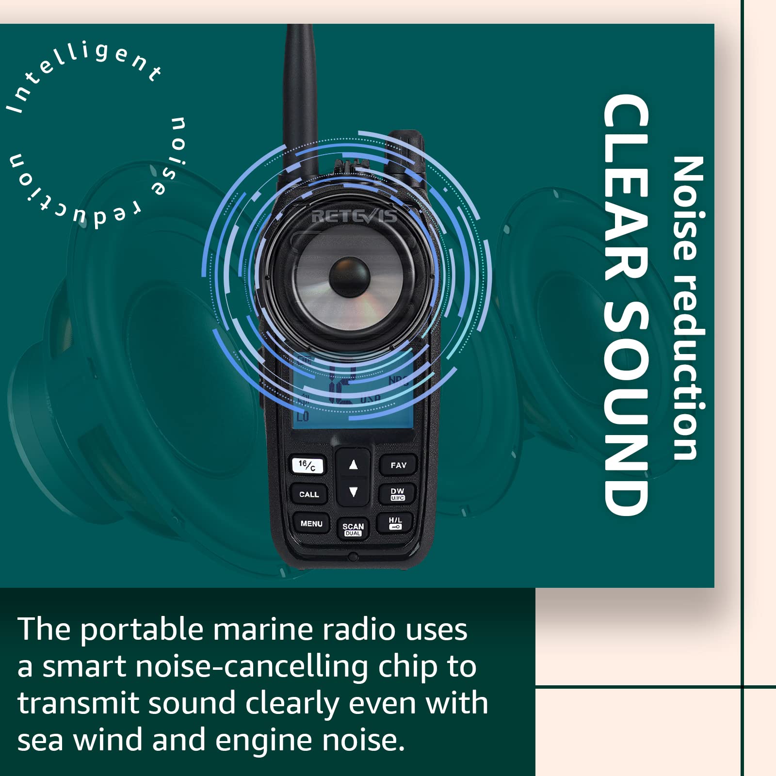 Retevis RM21 Radio Marina Palmare Walkie Talkie Impermeabile IP67 Riduzione Intelligente del Rumore AI 88 Canali