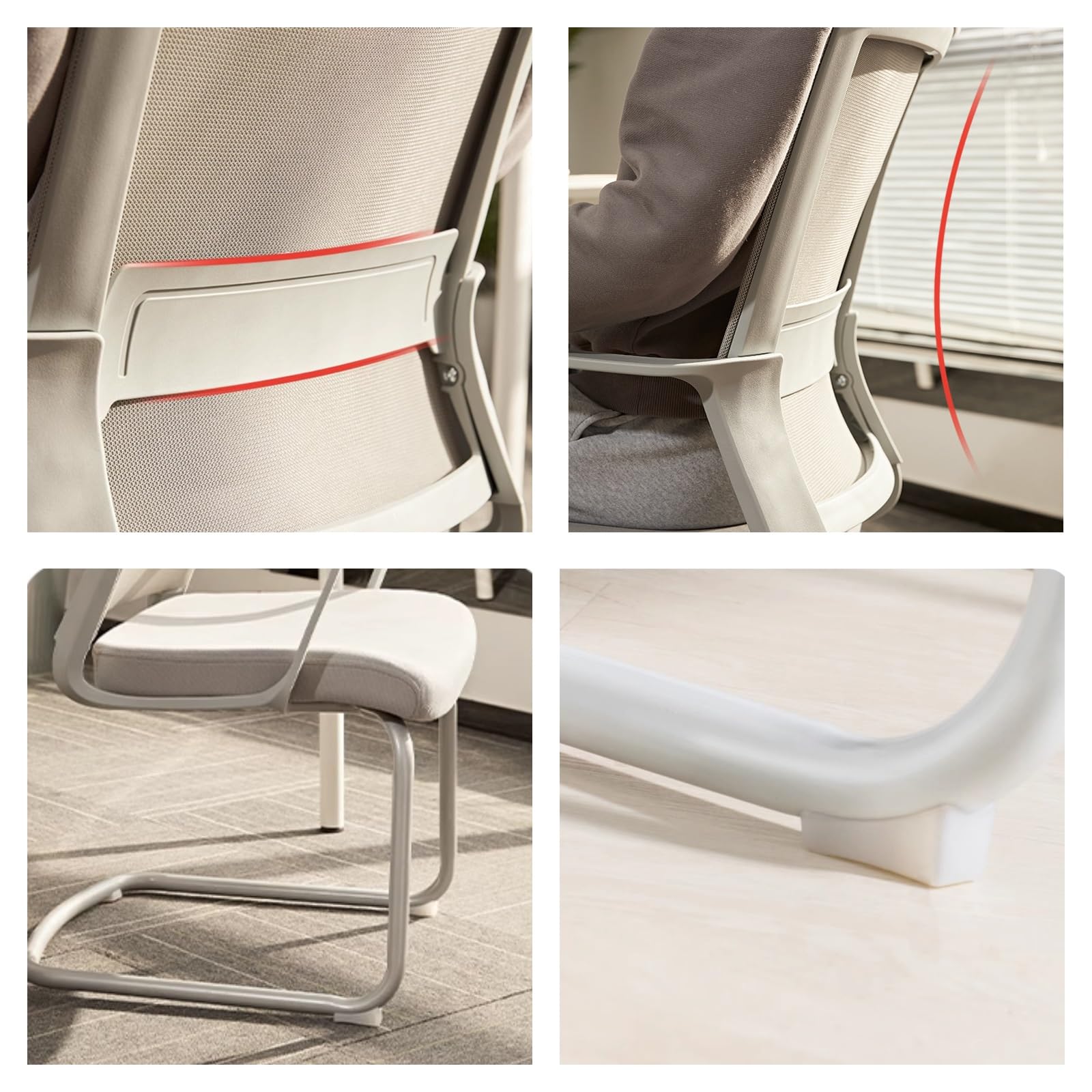 Silla Escritorio sin Ruedas, Silla Oficina de Malla con Respaldo Medio con Cómodos Reposabrazos, Adecuada para Cocina, Sala de Espera, Sala Multiusos, Salón, Capacitación(Black)