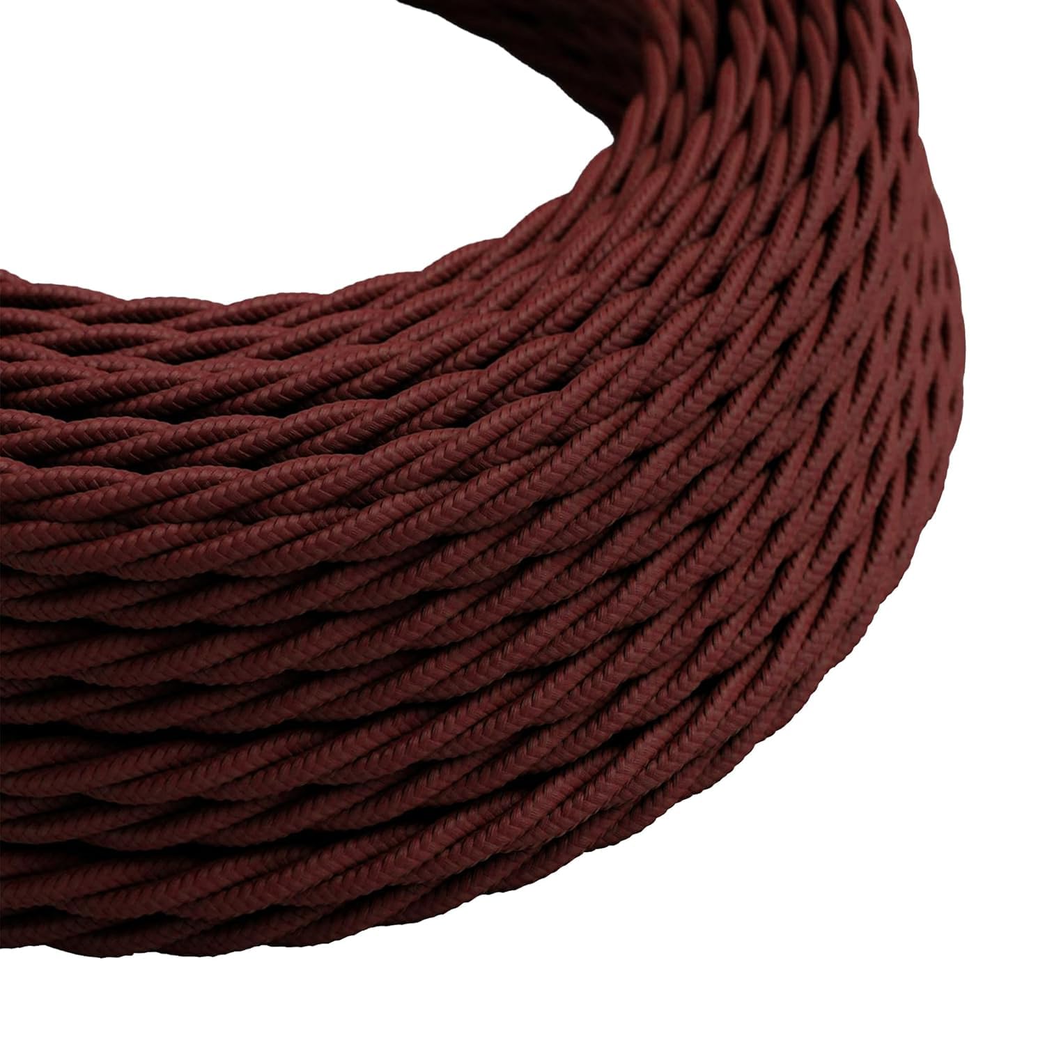 DC VOLTAGE 2 Core 10m Twisted 32.8ft Vintage 18 Gauge Cable Fabric Cloth Covered Electrical Wire, 2 Conductors Cable Cloth Covered Wire for Pendant Light Industrial DIY Project (Burgundy)