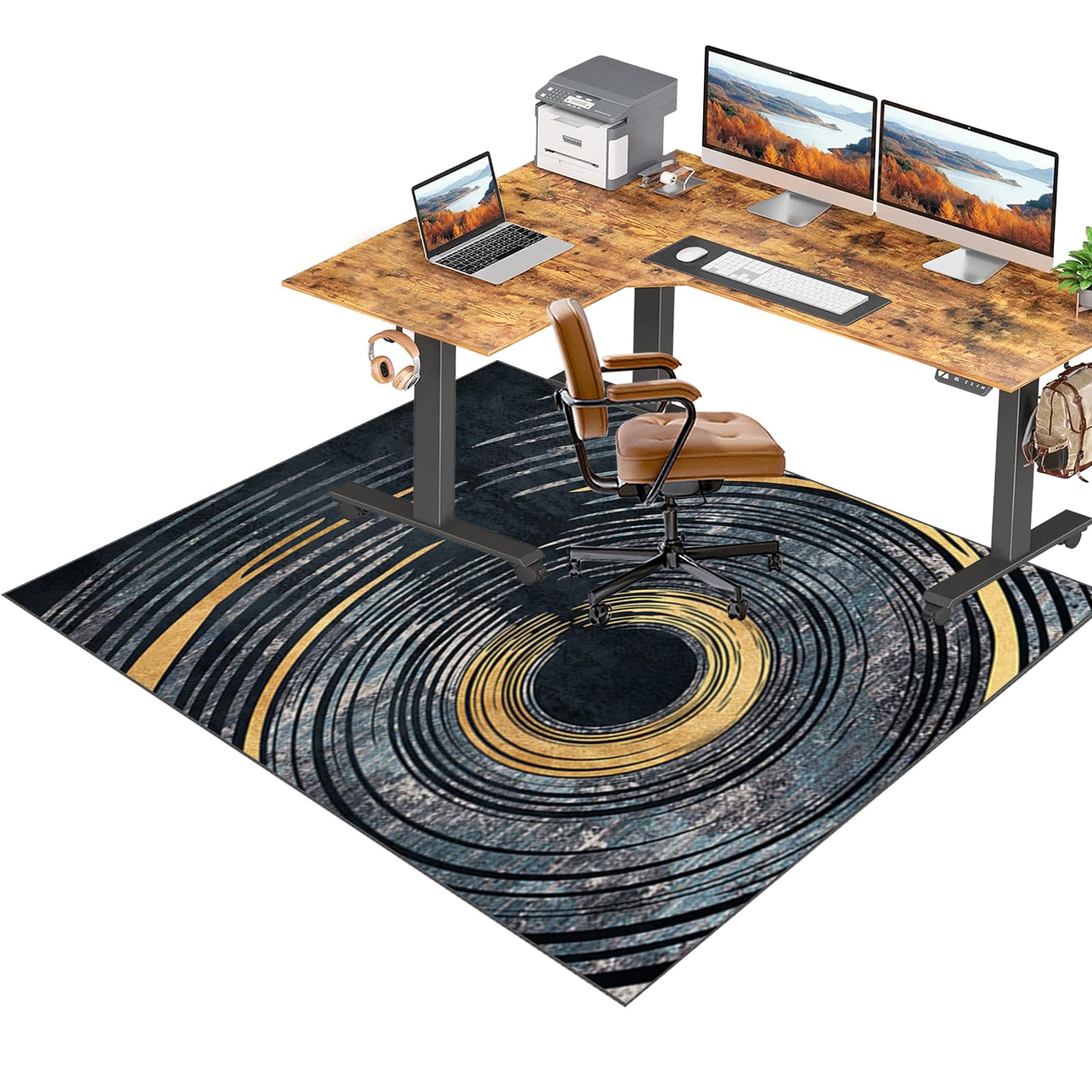 Office Chair Mat for Hard Wood Floors, Non-slip Carpet Protector Chair Mat, 120 x 160 cm Multi-Purpose Computer Desk Chair Mat, Floor Protectors for Chairs, Gaming Chair Mat, Chair Floor Protectors