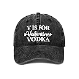 VXTXNXHVA V is for Vodka Funny Cute Anti Valentines Day Drinking Humor Baseball Caps for Men,Fishing Hat Trucker Cap