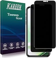 Vista 8 de KAREEN Paquete de 2 protectores de pantalla de privacidad para iPhone 11 Pro, XS, X de 5.8 pulgadas, película de vidrio templado antiespía privada