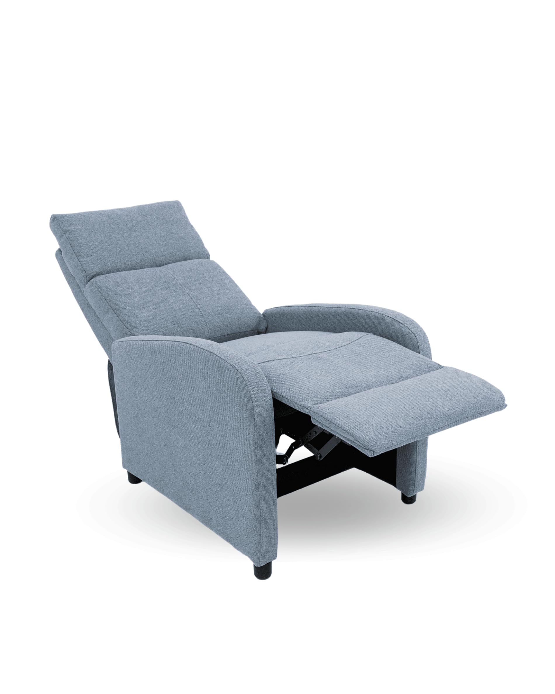 Sillón Relax Nexus Sofá Individual – Butaca Reclinable Manual por Empuje – Tapizado Chenilla Antimanchas – Compacto y Ergonómico – 67x88x100 cm – Color Gris