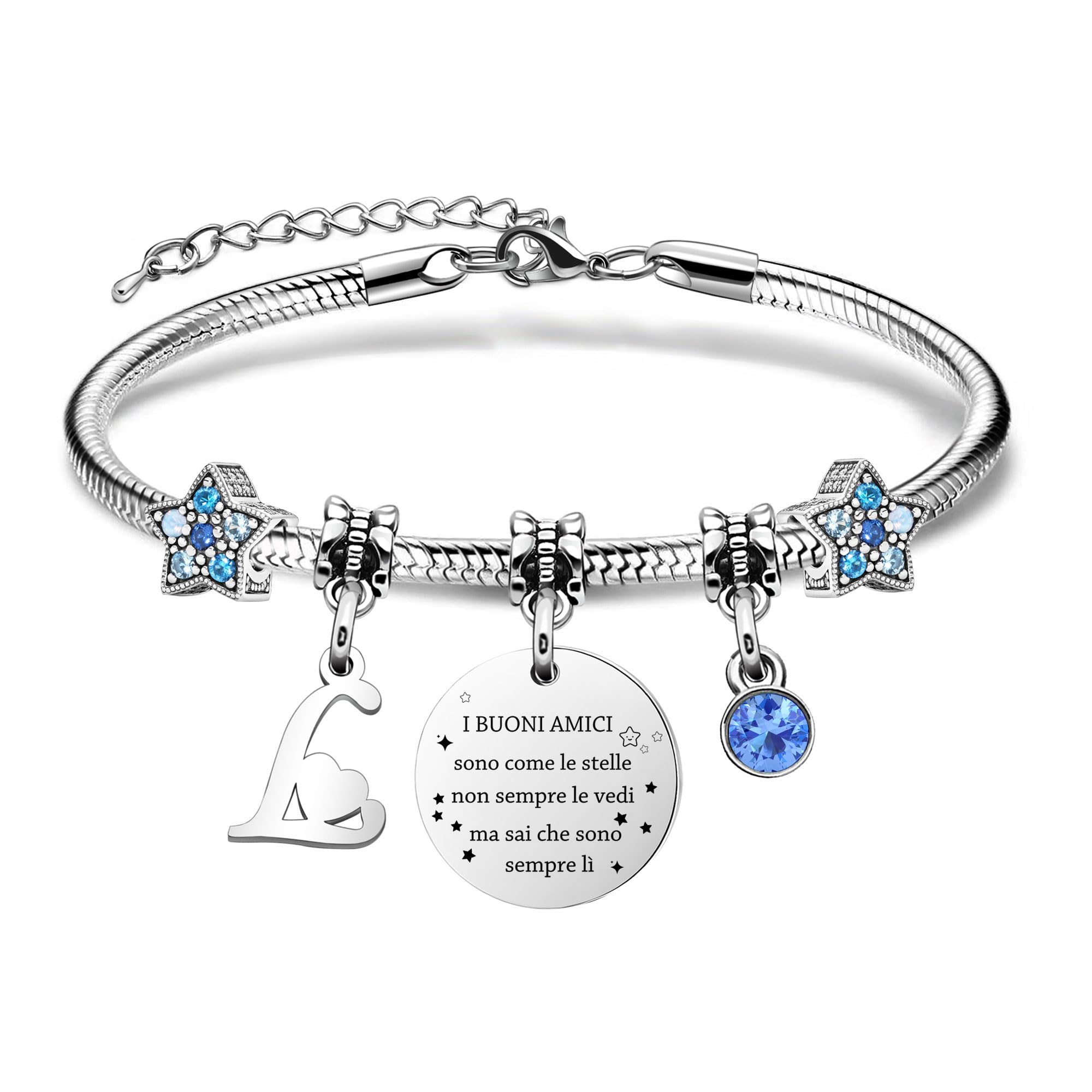 COEROW Braccialetti Delle Donne Con Lettere Iniziali-Regalo Personalizzato Per Buoni Amici,Amicizia Stella Bracciale e Ragazze Braccialetti-Nome Braccialetti Dare Sorella Collega Figlia Gioielli