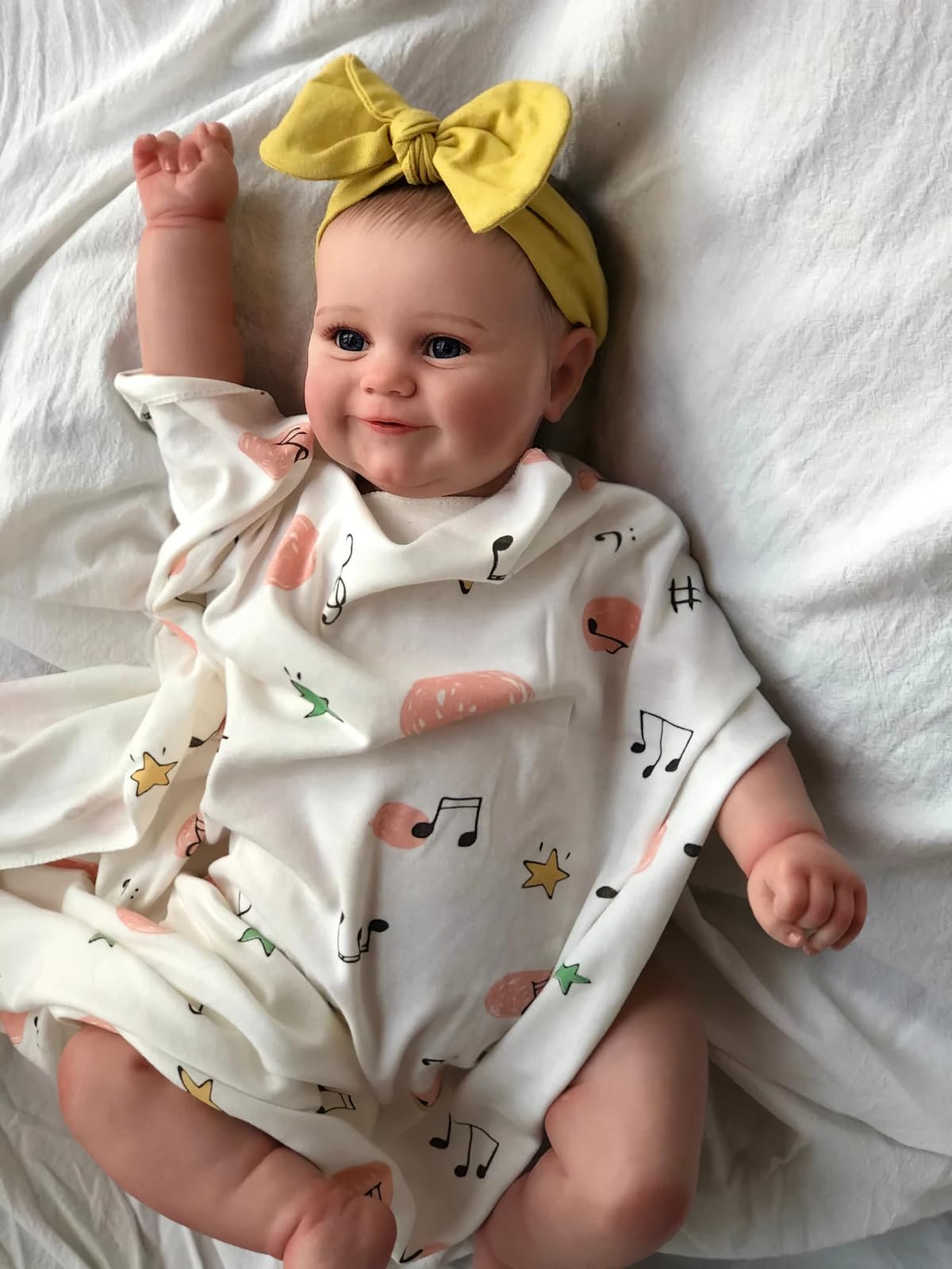MineeQu 50CM Alive Taglia Premie Baby Disegno a Mano Capelli Sorriso Dolce Bambole Bambino Reborn Silicone Vinile Corpo Completo realistiche Dolls Ragazza Appena Nata Corpo coccoloso Set Regalo