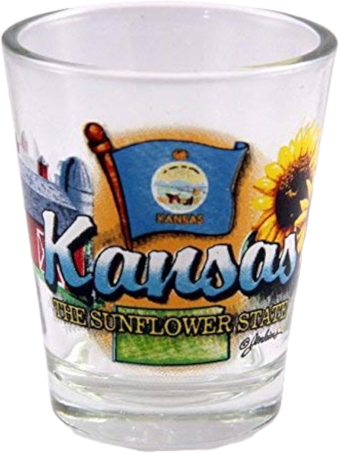 World By Shotglass Kansas United States USA Souvenir Boxed Shot Glass Set (Set of 6)