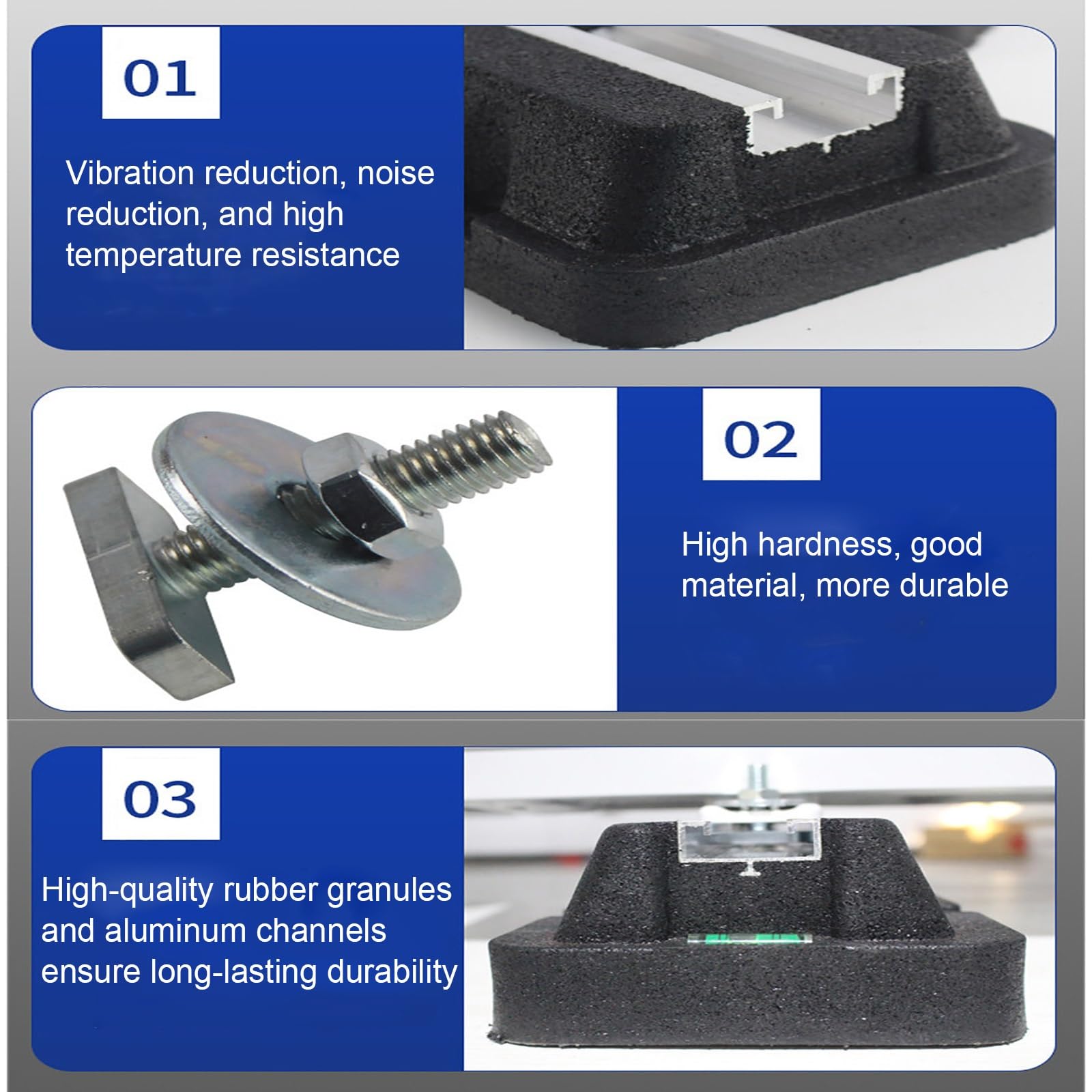 Kit de Base de Goma para Montaje en Suelo para Condensador de 9000-36000 Btu, Almohadilla de Goma Resistente, Soporte de Suelo Antivibración