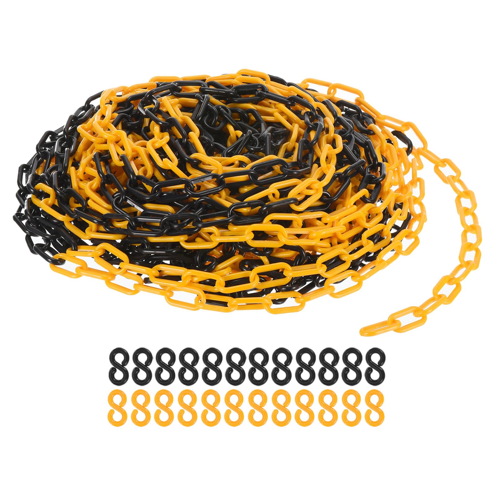 Yellow Plastic Chain 100-Foot Link Fence - 1.5