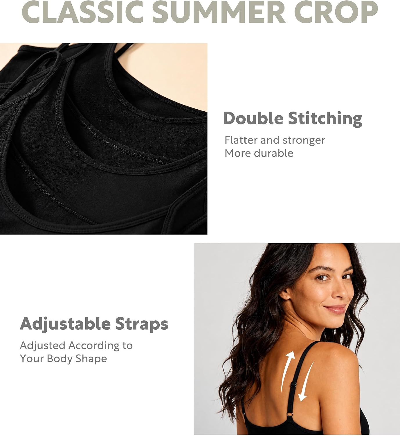 DAVID ARCHY Bamboo Rayon Cropped Tank Top Adjustable Spaghetti Strap Cami Cooling Base Layer for Sleep & Loungewear