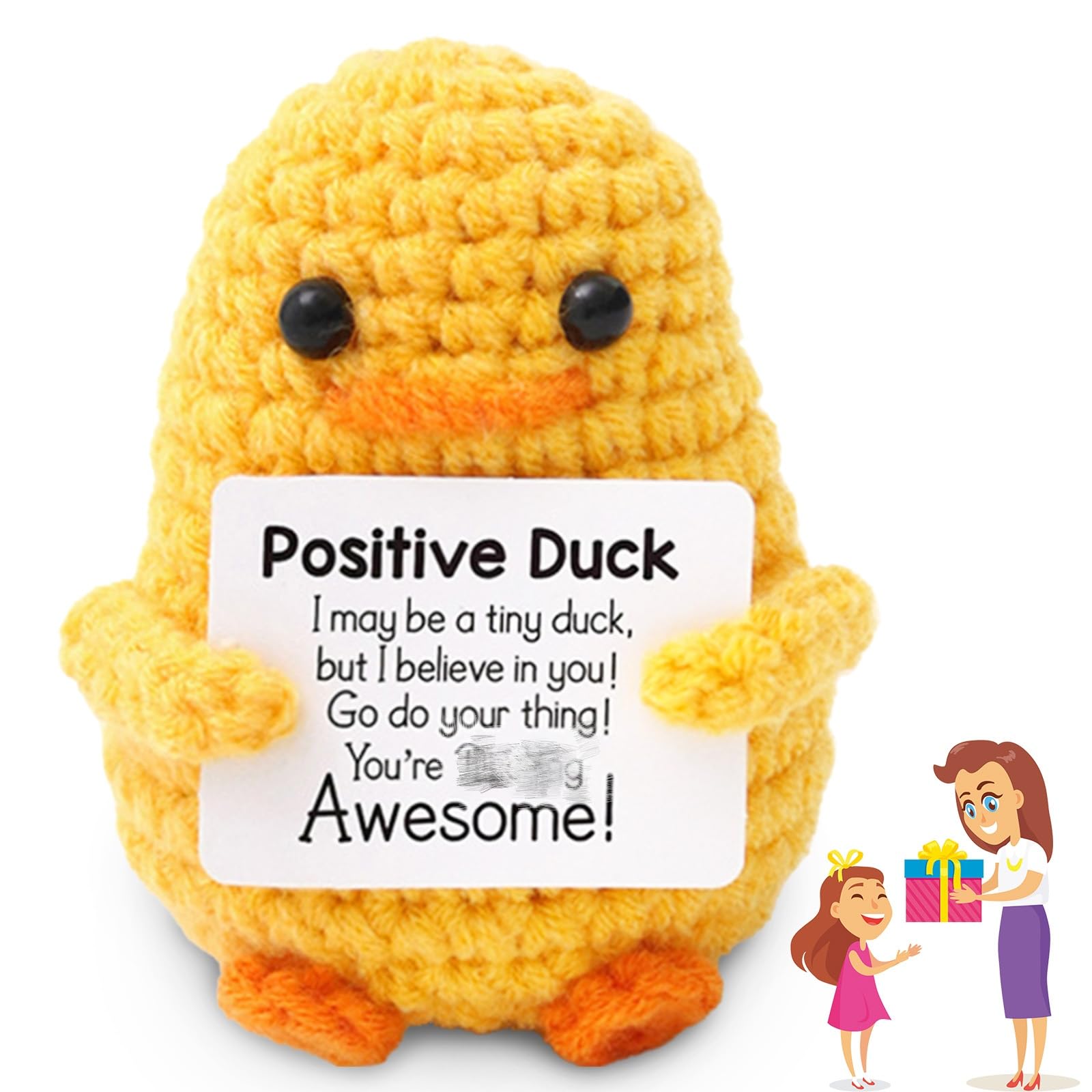 Positive Duck Emotional Support Duck Crochet