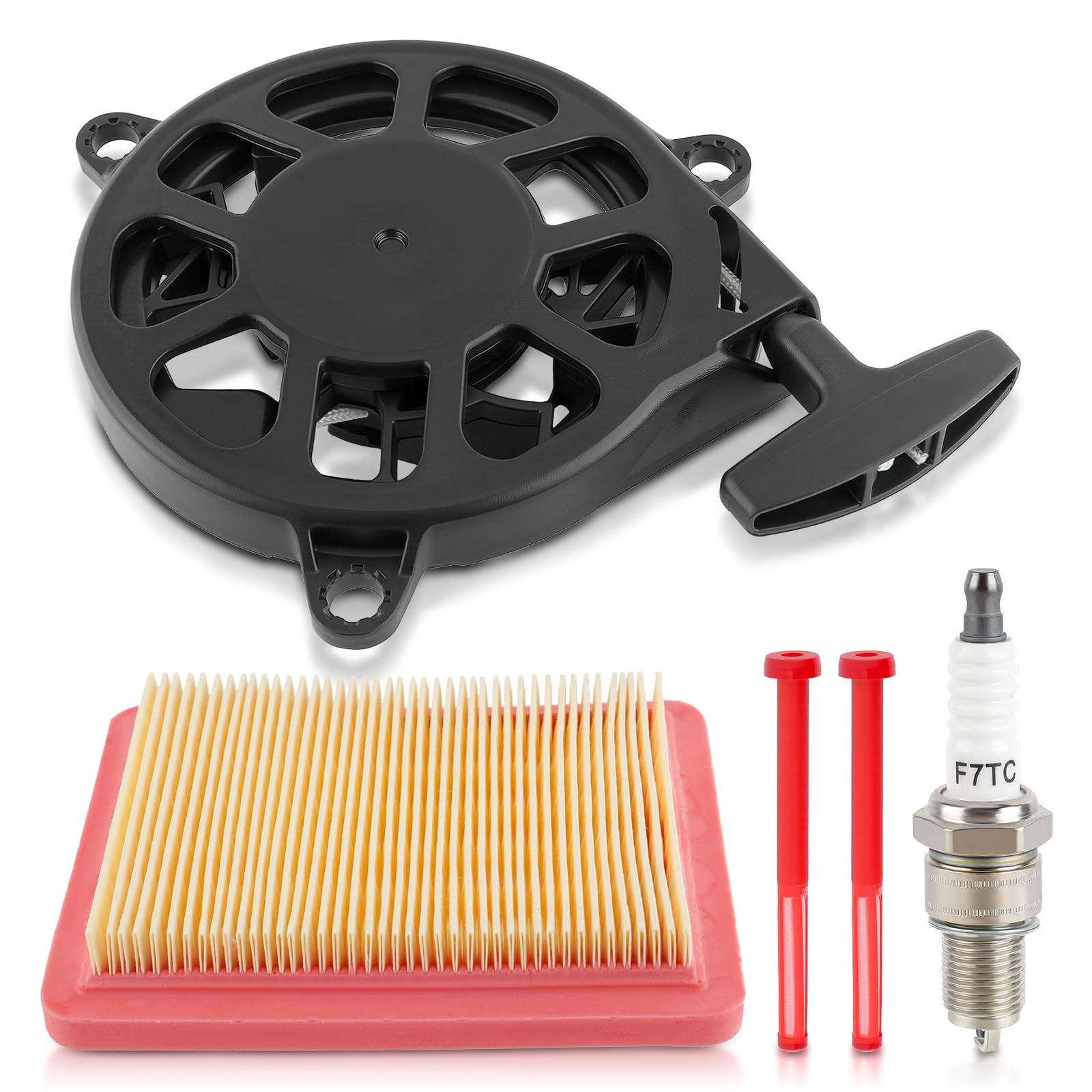 Carbhub GCV170 Recoil Starter Fit for Honda GCV170 GCV200 HRX217K6 HRN216 Lawn Mower Engine Pull Start Replace 28400-Z9V-014 28400-Z9V-004 28400-Z9L-014 28400-Z9L-004 with Fuel Filter Air Filter