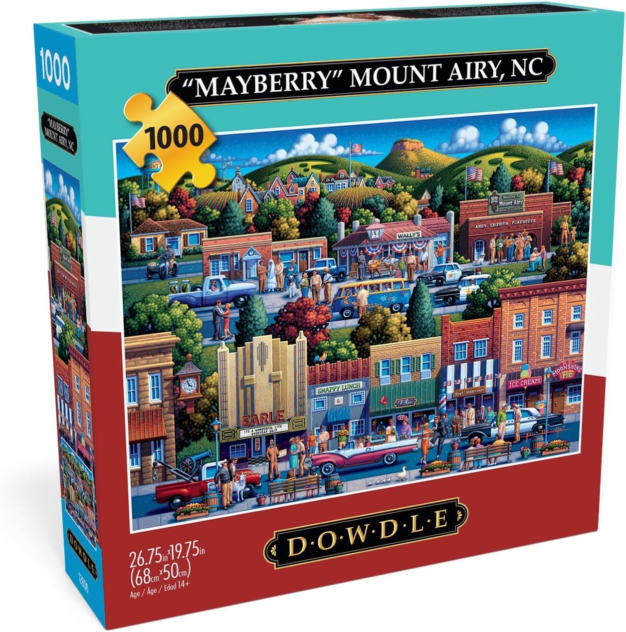 Buffalo Games - Eric Dowdle - Mt Airy, NC - Mayberry - 1000 Piece Jigsaw Puzzle for Adults -Challenging Puzzle Perfect for Game Nights - Finished Size is 26.75 x 19.75