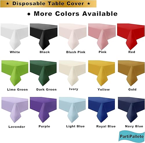 Miniatura 7 de Paquete de 3 manteles rectangulares de plástico de alta calidad desechables de 54 x 108 pulgadas, manteles rectangulares para fiestas, cumpleaños,
