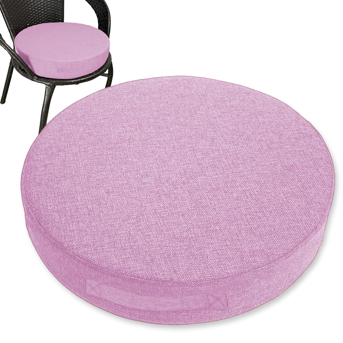 Rr tianshi Thick Seat Cushion Large Recliner Cushions for Elderly with Handle,Non Slip Square Foam Chair Pads for Couch Armchair Chairs or As Floor Pillow (Pink,45x45x5cm)