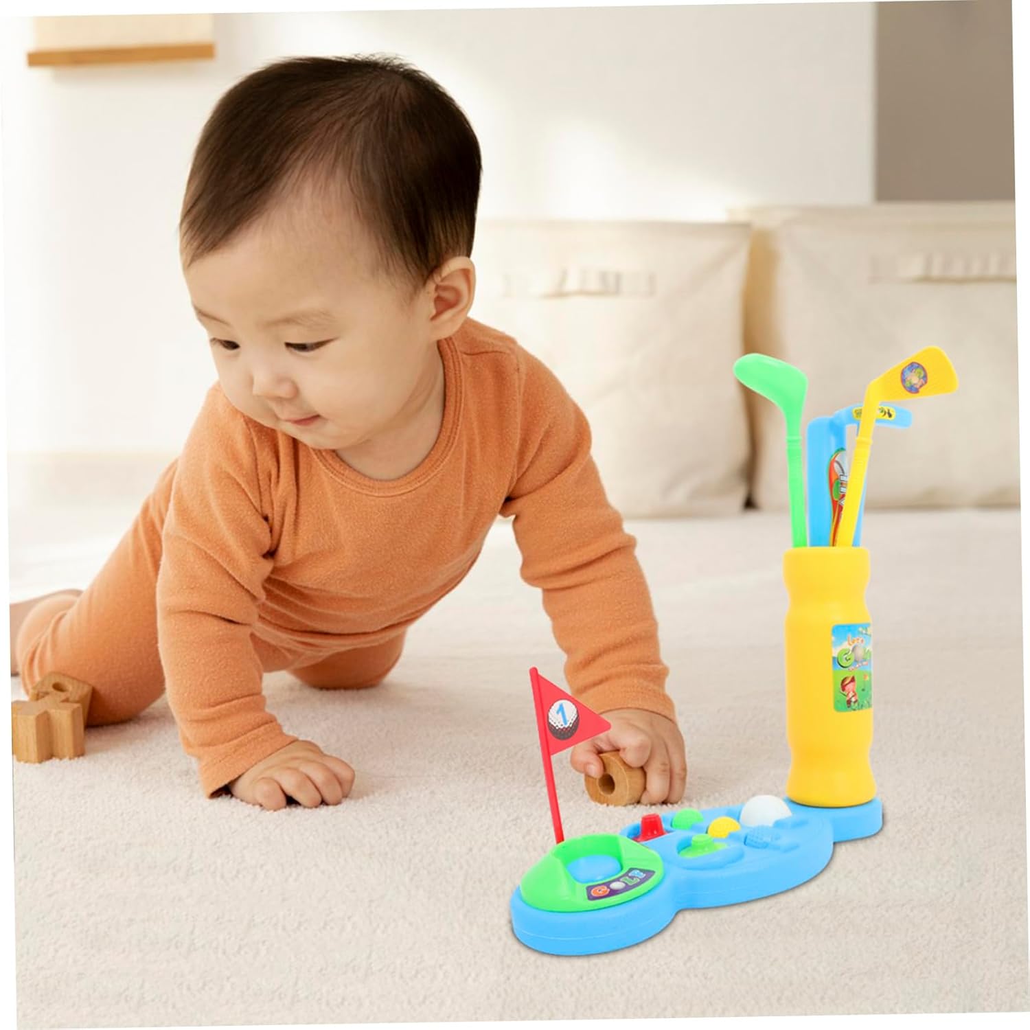Golf for Outdoor Sports Realistic Golf Clubs and Balls Enhances Hand-Eye Coordination and Imagination Educational Lawn Game for S Exercise and Fun