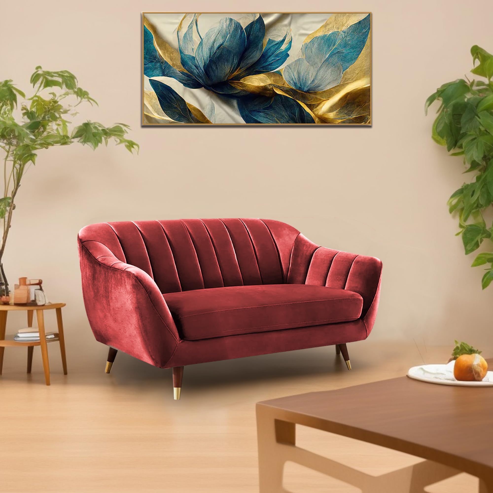Anyse 2 Seater Sofa Set for Living Room (Maroon Fabric) Premium Fabric Sofa Set for Living Room-image-37