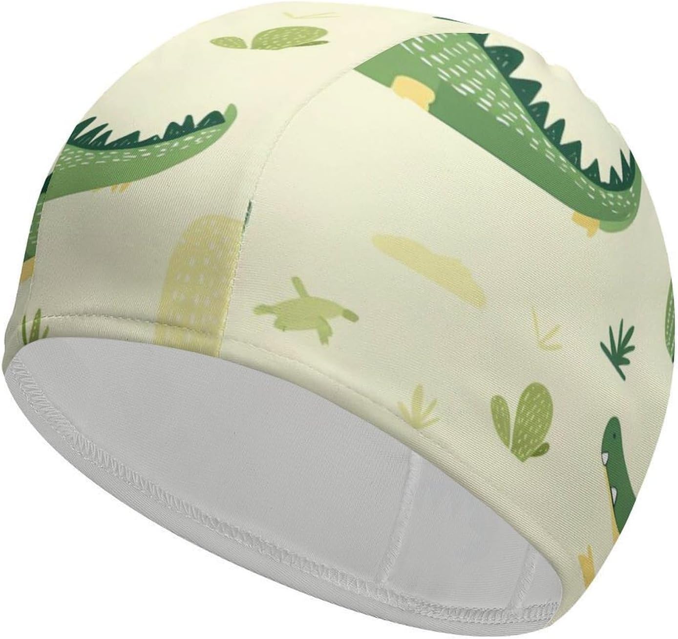 Alligators Cactus Womens Swim Cap for Men Adult Swimming Hat Curly Short Medium Long Hair