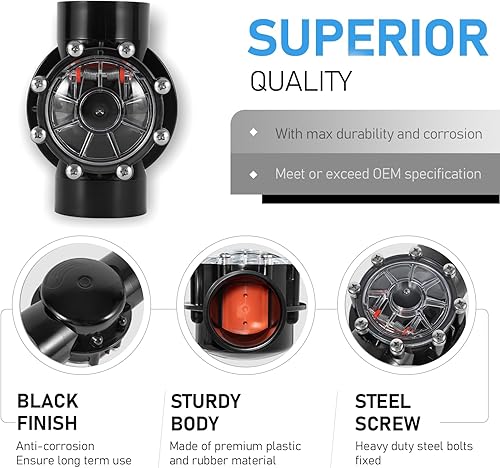 Miniatura 4 de 7305 Pieza de repuesto de 2 a 2.5 pulgadas para válvula de retención Jandy compatible con sistema de piscina de tierra, bañera y spa 180-Dgree