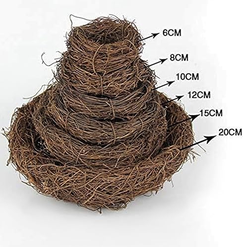 Miniatura 3 de Nido de pájaro de ratán de 7.9 pulgadas, hecho a mano, seco, natural, nido de pájaro para jardín, patio, hogar, fiesta, boda, decoración, sin huevos