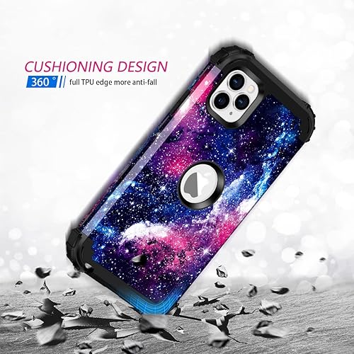 Miniatura 5 de Btscase Funda para iPhone 11 Pro Max de 6.5 pulgadas, patrón de mármol 3 en 1, resistente, a prueba de golpes, cuerpo completo, policarbonato duro +