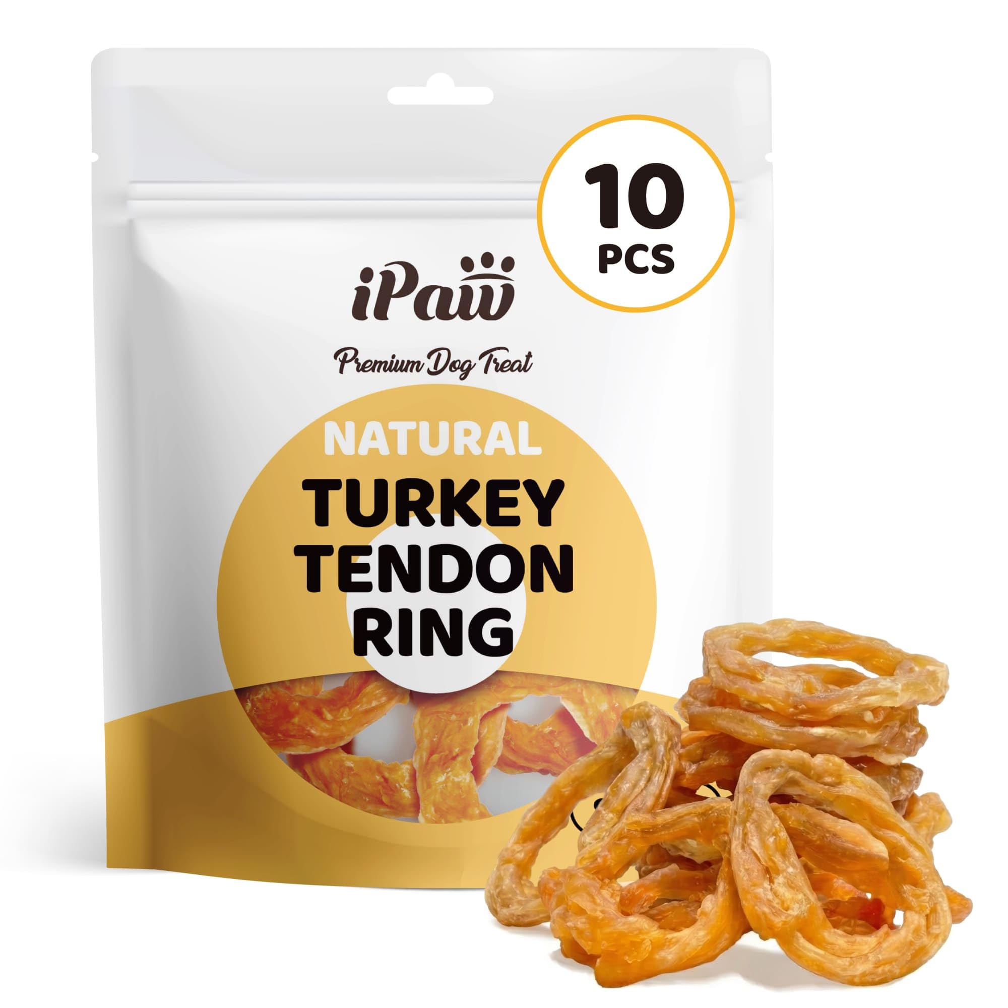 Locker.Ink | 22 Organic Pet Calming Treats to Soothe Your Furry Friend This Winter iPaw Turkey Tendon Rings (10 pcs)