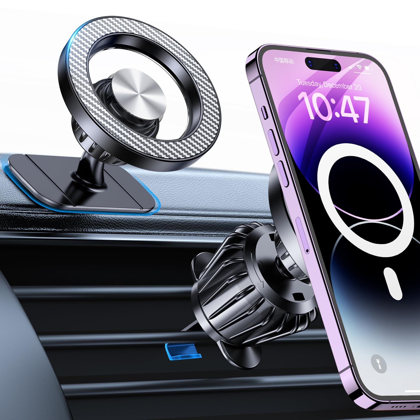 Kaistyle for Magsafe Car Mount【20 Strong Magnets】Magnetic Phone Holder for Car Phone Holder Mount Dash Mounted Holders Cell Phone Holders for Your Car Accessories for Women Men for iPhone 17 16 15 14