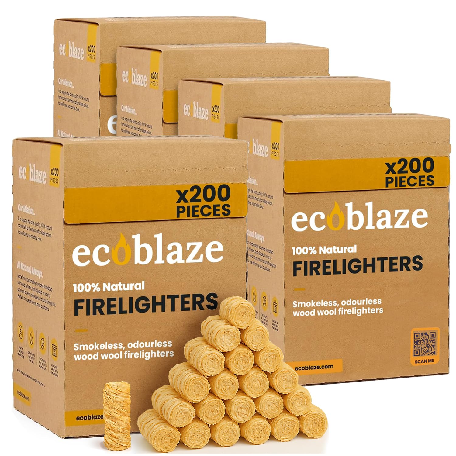 Ecoblaze Smokeless 100% Natural Firelighters 1000 Pack