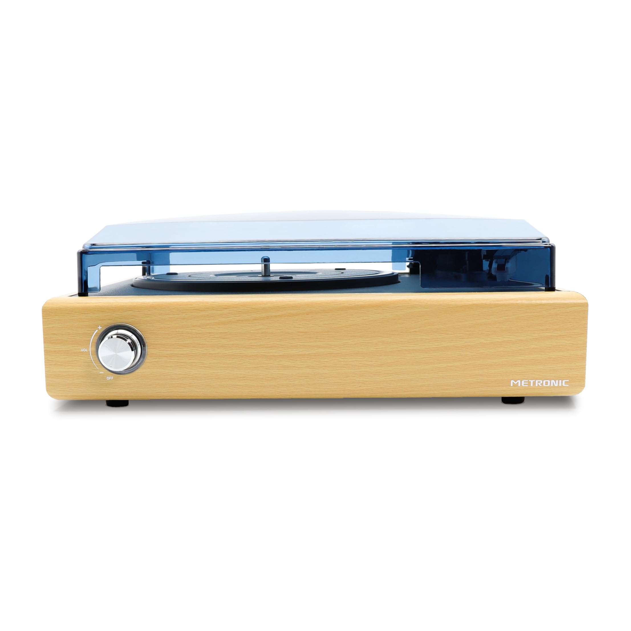 Metronic Platine Vinyle Bluetooth Vintage, Tourne Disque à 3 Vitesses 33, 45 et 78 Tours, Haut-Parleurs Intégrés, Finition Bois - 477360