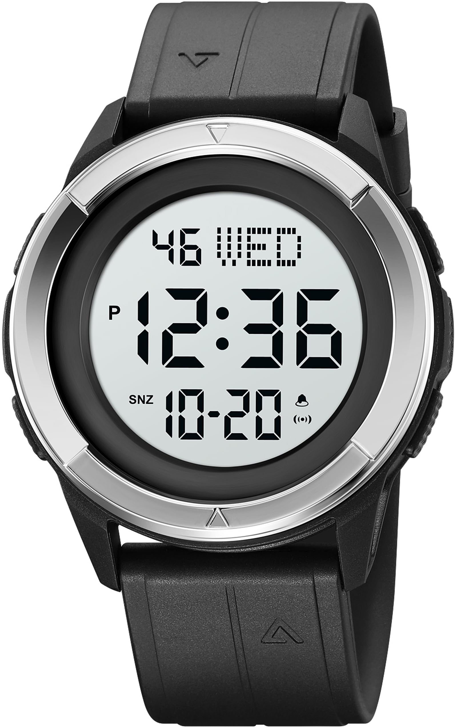 Orologio da polso digitale per anziani, parlanti, facile da leggere, con grande quadrante, impermeabile, per sport, attività all'aperto, unico, alla moda, elettronico, con cronometro a LED e sveglia