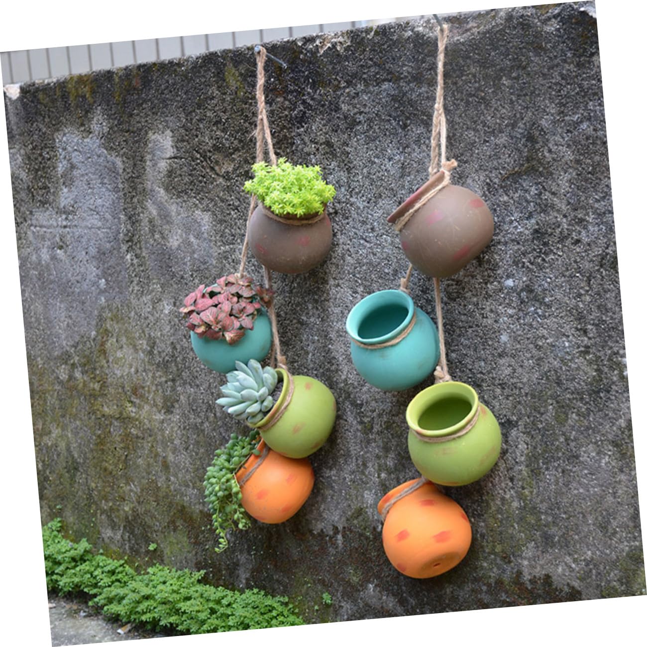 Abaodam 1 Set Pot de Fleurs Suspendu en Céramique, Décoration Élégante