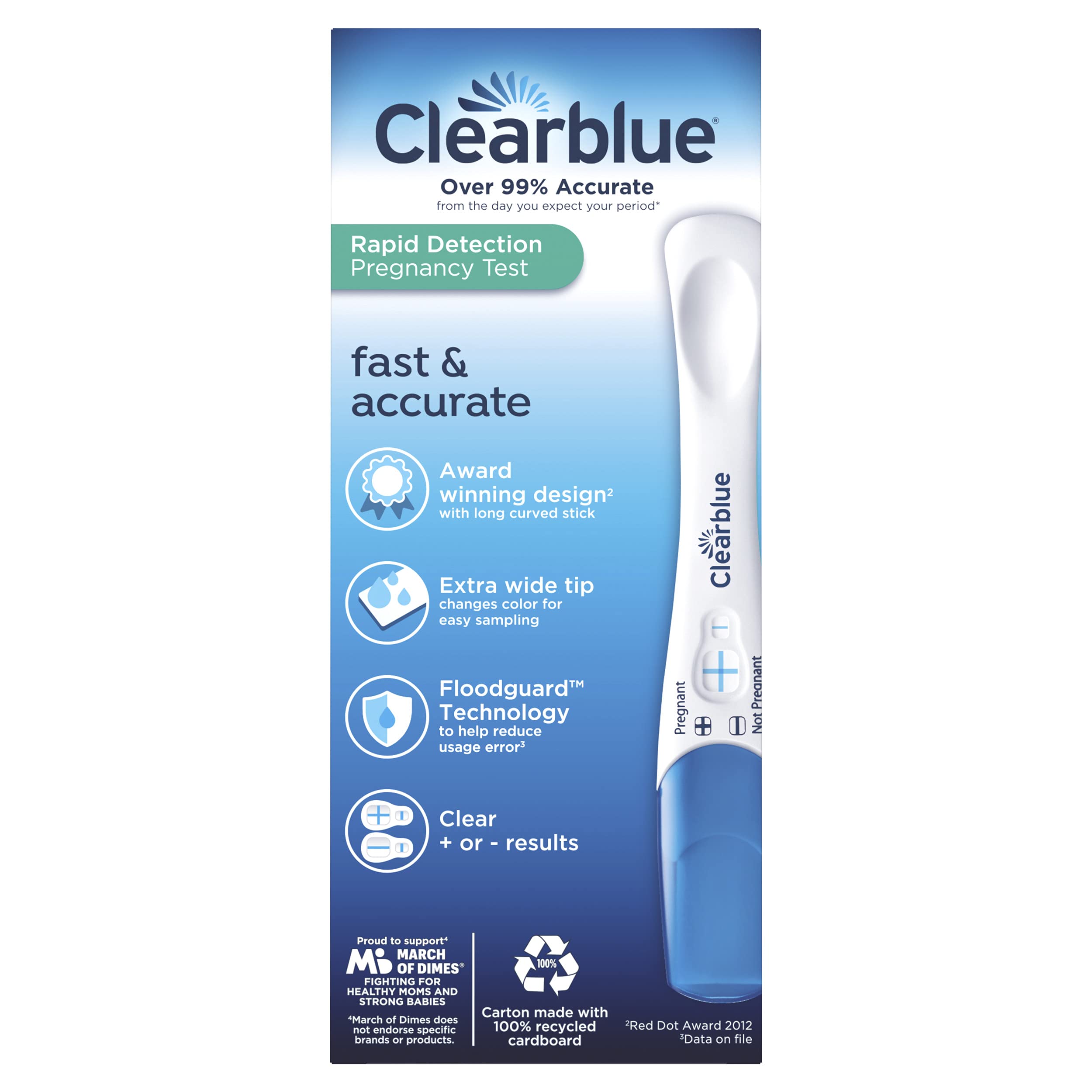 Clearblue Rapid Detection Pregnancy Test, 3 Count Prueba de embarazo Rapid Detection Clearblue