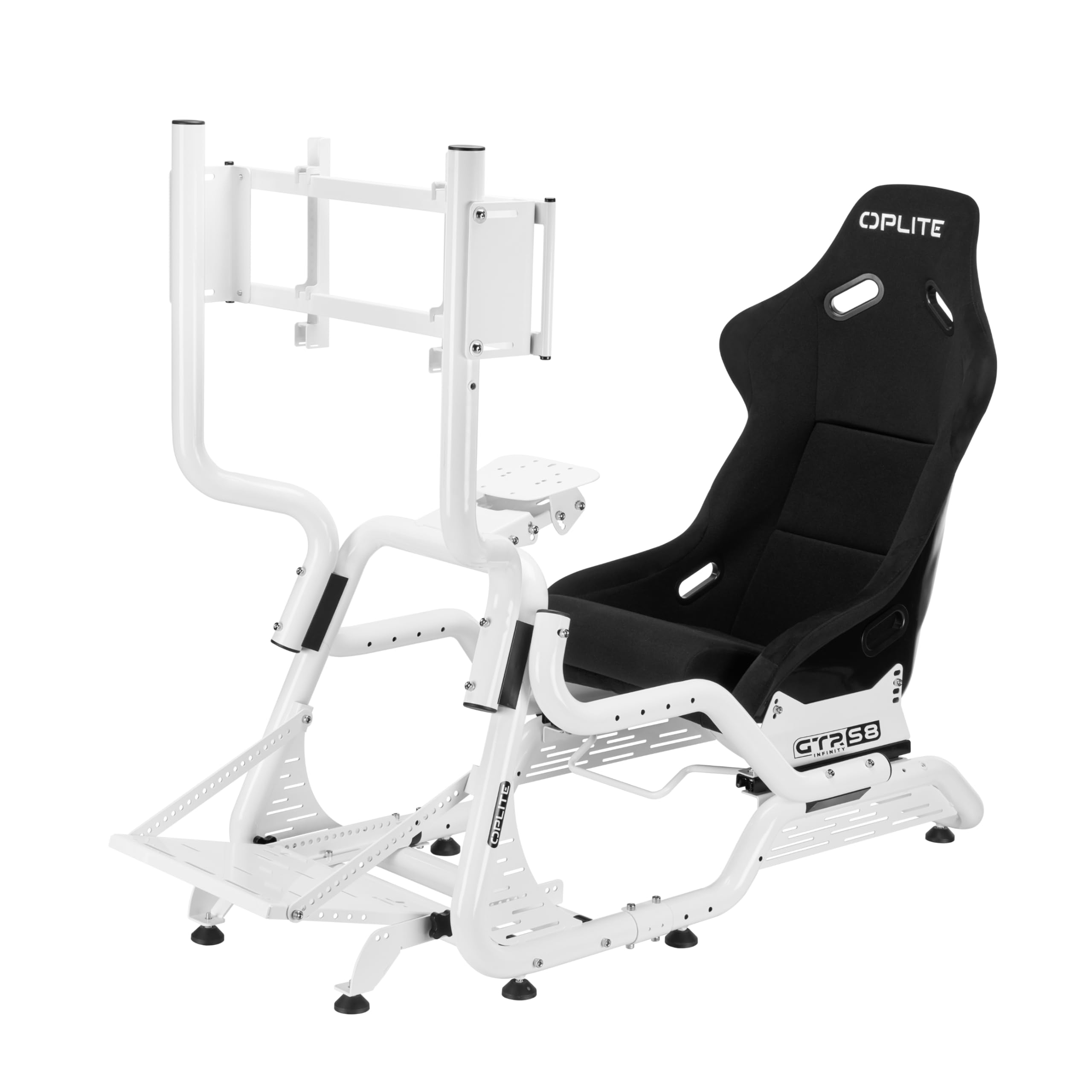 OPLITE Cockpit de simulation GTR S8 Infinity Force Blanc