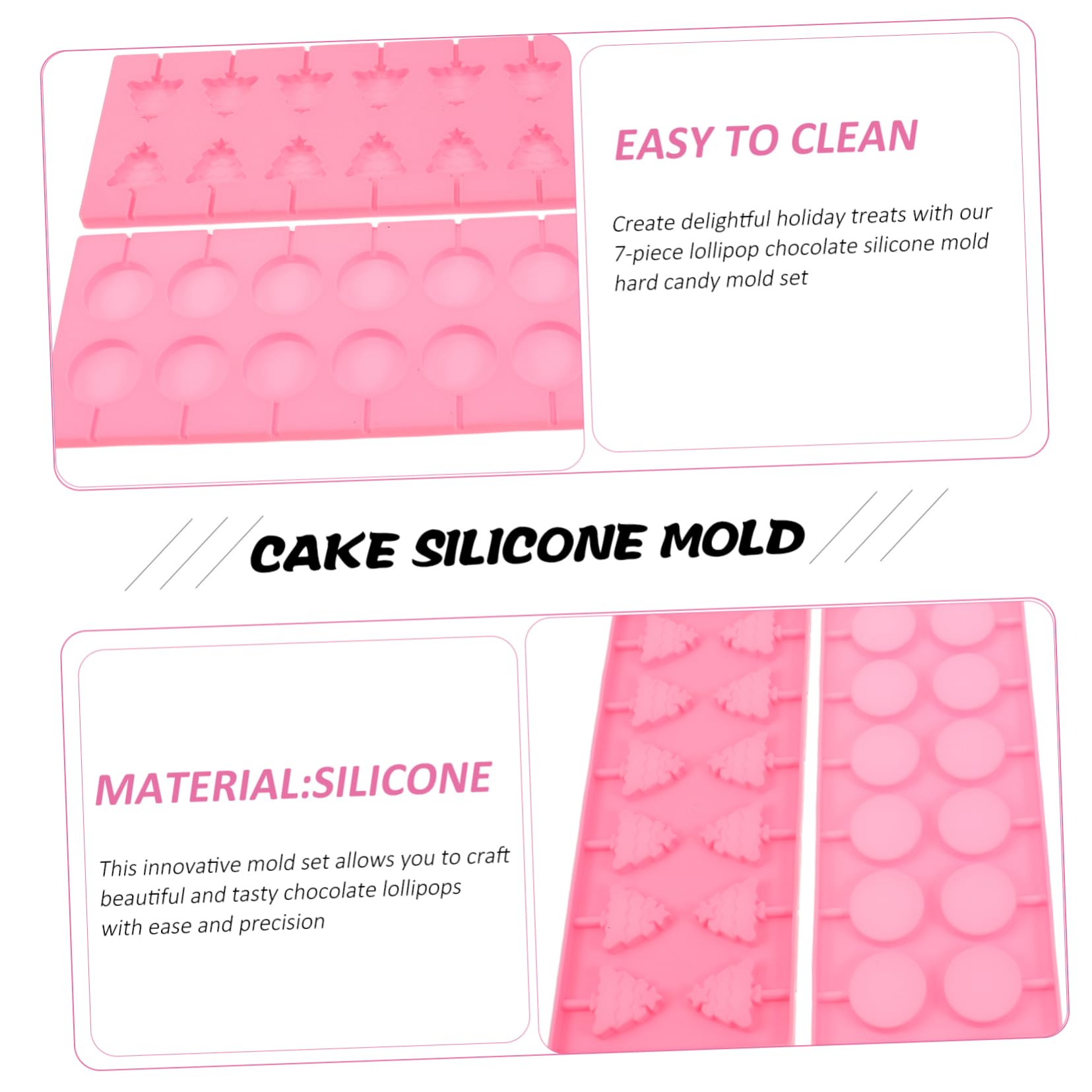 Silikon-weihnachtsformen Für Schokoladenlutscher Diy-bonbonformen Mit Stielen Leckerli-tüten Und Drehbändern Für Kreative Küchenideen