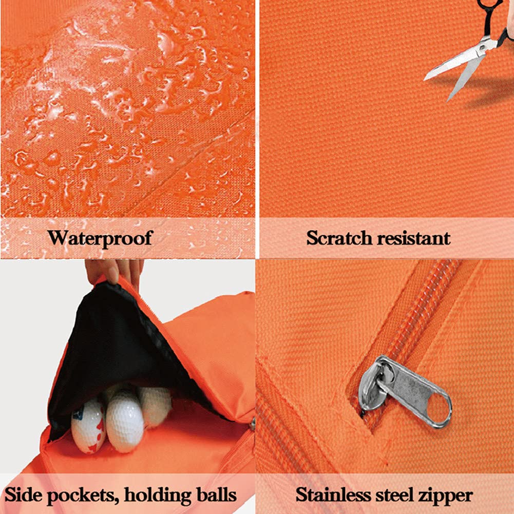 Golf-Golftasche, Faltbare Reisebag Pencilbag, Pencil Practice Case, Schwarz/Orange/Rot