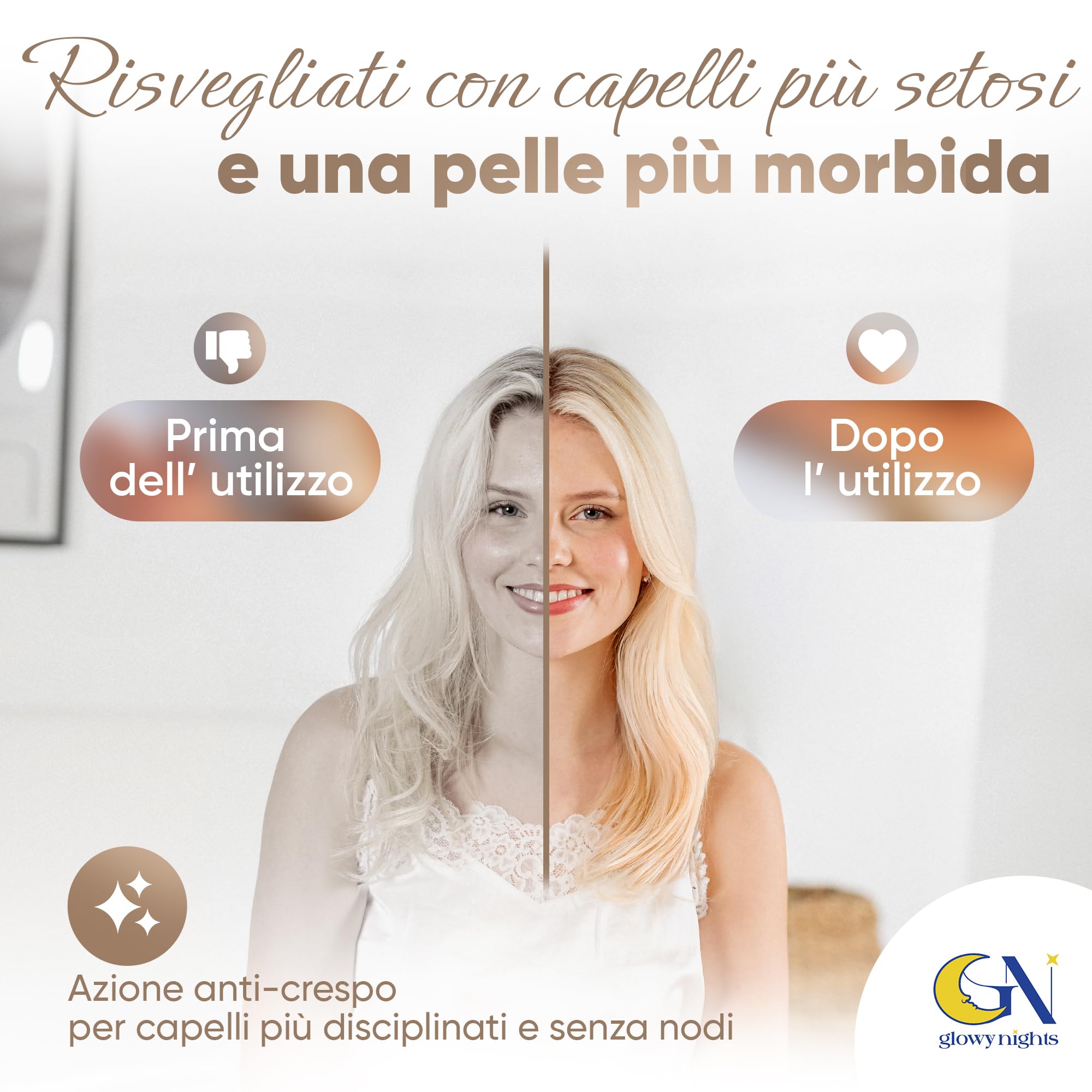 Federa Seta Cuscino 50x80 Certificata da Dermatologi per Pelle e Capelli | Federa in seta per capelli | Massima qualitá 6A, 22 momme | Silk pillowcase (Bianco Avorio - Bordino Bianco Avorio)