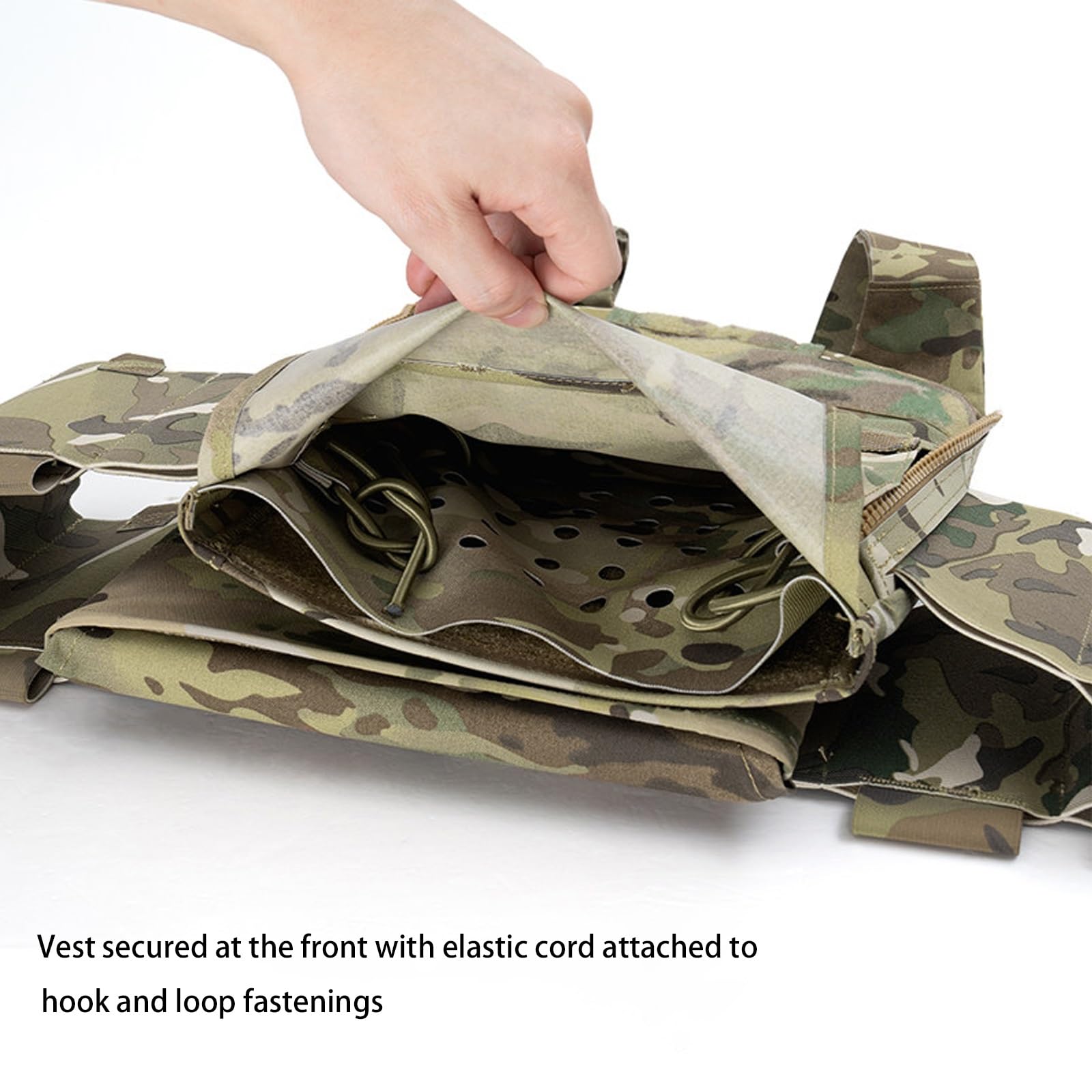 Cintura Laterale Tattica Sgancio Rapido, Fascia Elastica con Sistema MOLLE | Compatibile con caricatori calibro 5,56, design a cintura ventrale, nylon 500D, fissaggio con velcro, per LV119