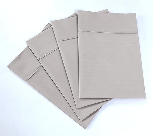 Miniatura 2 de -Juego de 4 fundas de almohada de percal 100% algodón, fundas de almohada lujosas y sedosas súper suaves, ligeras y sedosas tamaño Queen, tamaño