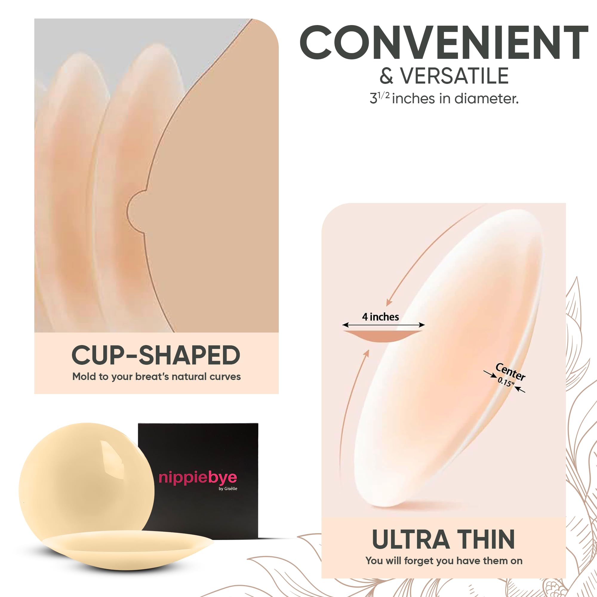 Calcomanías de silicona para pezones, almohadillas adhesivas sin costuras para pezones para mujer, paquete de empanadas para pezones para tamaño A-DD