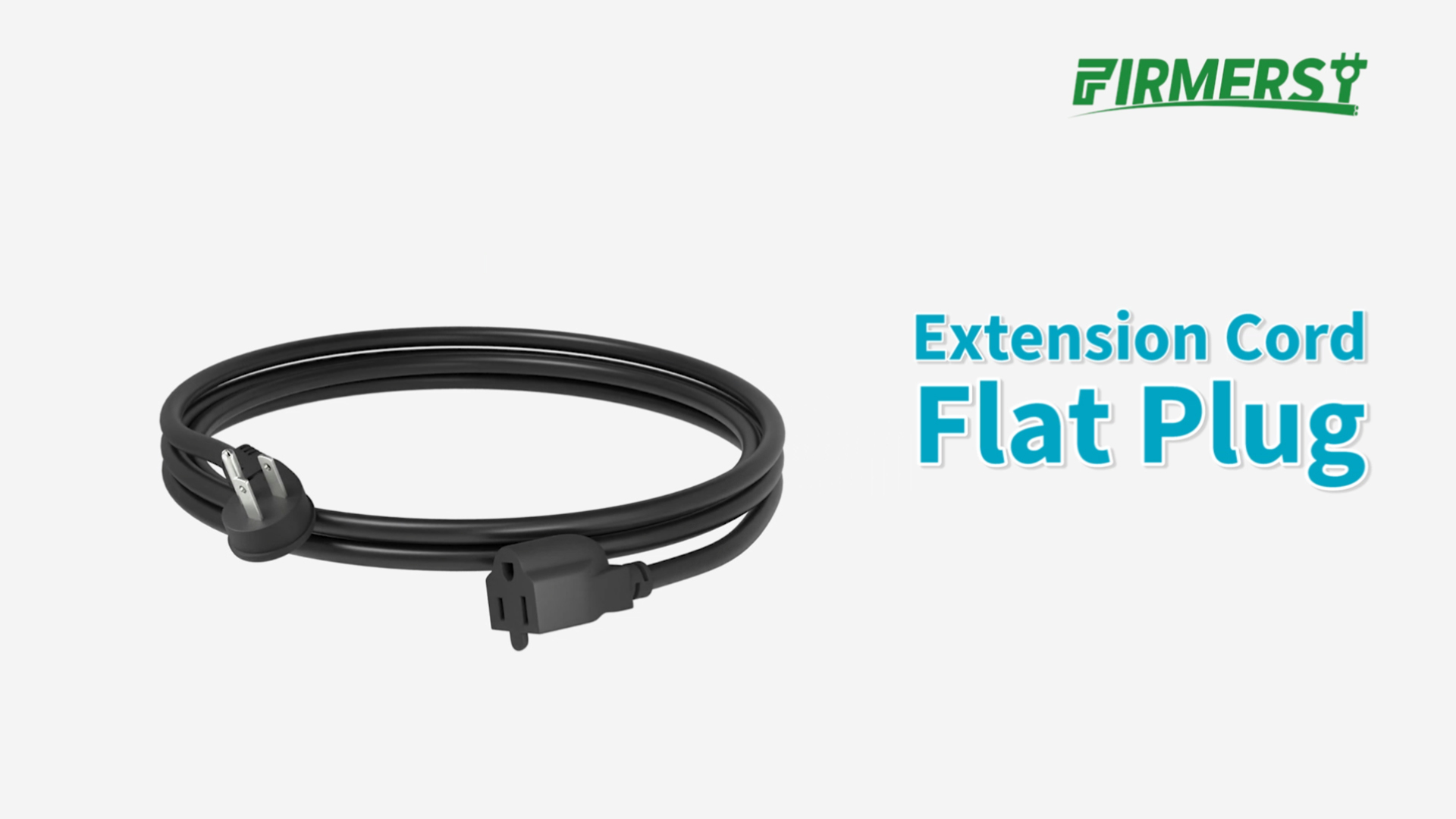 FIRMERST 1875W Flat Plug Extension Cord 1 Foot, 15A 14 AWG Black