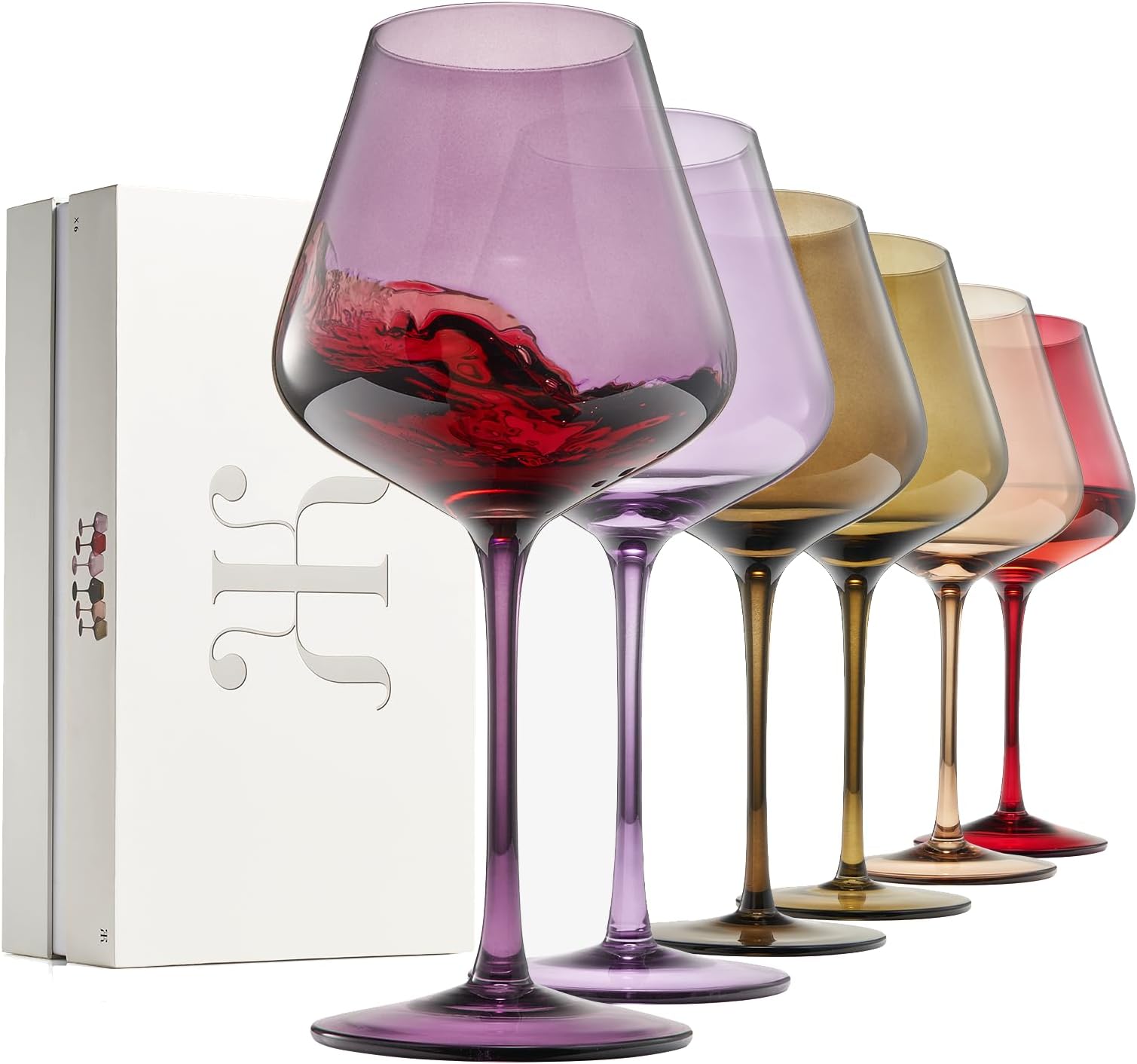 Royalrose Premium Delight Vintage Red Wine Glasses Set Of 4, 15.7 - View #4